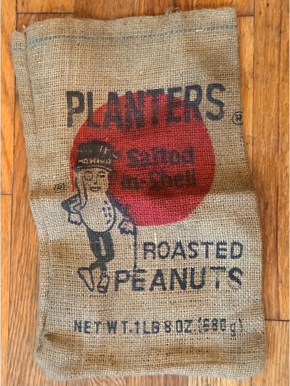 Vintage Planters Roasted Peanuts Burlap Sack Bag